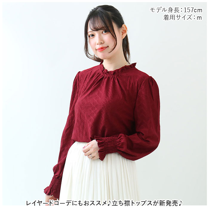 長袖 Tシャツ レディース 通販 カットソー プルオーバー シャツ ティーシャツ ロンティー ロンT ロングTシャツ トップス タートルネック ハイネック レーヨン フリル 通勤 通学 重ね着 シンプル カジュアル 上品 きれいめ おしゃれ かわいい backyard-10342242 BACKYARD FAMILY ママタウン サンプル画像2