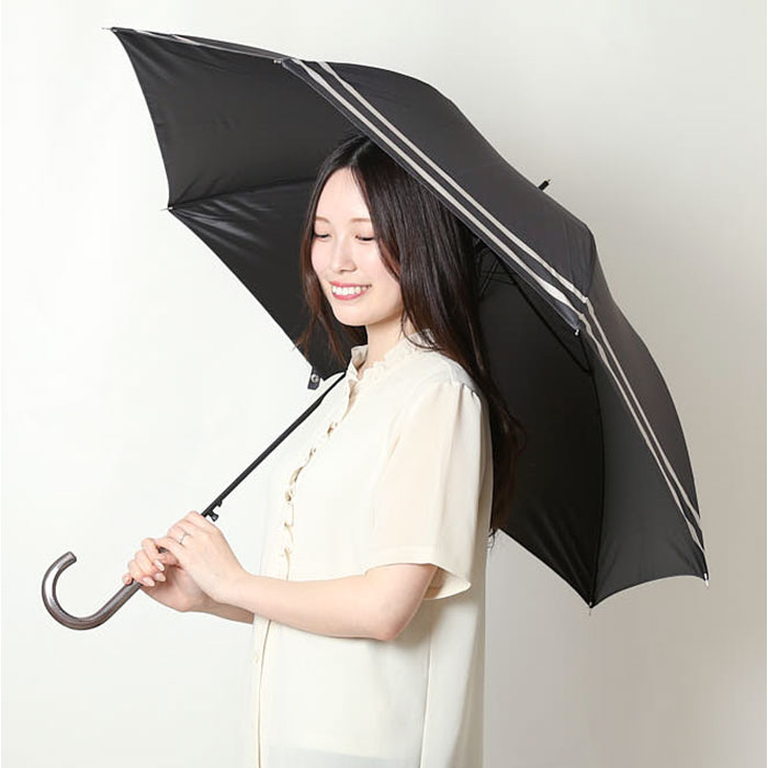 長傘 レディース グラスファイバー 通販 晴雨兼用 58cm ジャンプ傘 雨傘 傘 かさ アンブレラ 日傘 7本骨 黒コーティング 紫外線カット 涼しい UVカット おしゃれ シンプル 梅雨対策 雨具 レイングッズ ギフト 通勤 通学