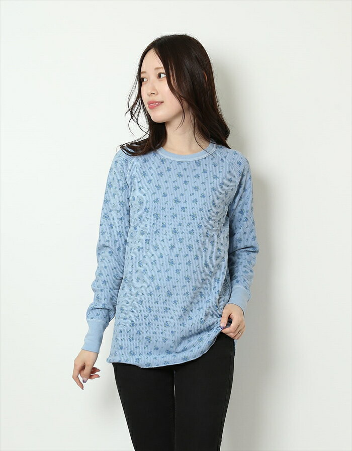 ロングtシャツ レディース 長袖 通販 JEMORGAN ジェーイーモーガン 長袖Tシャツ 花柄 ワッフル素材 カットソー トップス オシャレ お洒落 かわいい リラックスウェア カジュアル サーマルウェア レディースウェア 通勤 通学 普段着 backyard-10352141 BACKYARD FAMILY ママタウン サンプル画像3