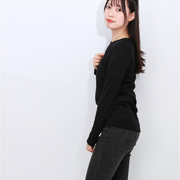 PAGE ONE カットソー 長袖 通販 長袖Tシャツ 長袖tシャツ 長袖シャツ シャツ プルオーバー レディースシャツ レディースカットソー クルーネック ひまわりオイル加工 トップス スッキリ シンプル 無地 カジュアル ページワン レディース backyard-10354624 BACKYARD FAMILY ママタウン サンプル画像3