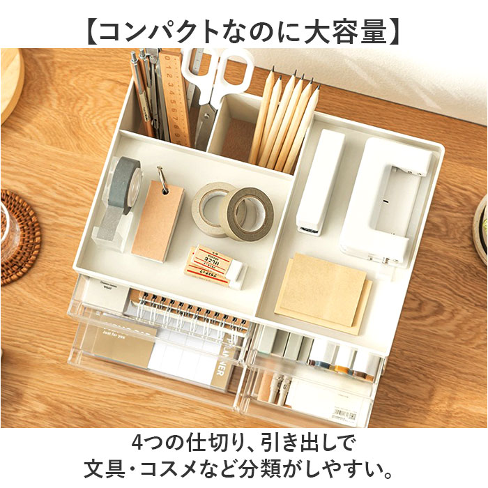 卓上収納ボックス 通販 デスク 収納 卓上 デスク収納ボックス デスク収納 ペン立て 文房具収納ケース 小物ケース 透明 引き出し 収納ケース 小物入れ 卓上収納 大容量 卓上整理 小物収納 文房具 小物 整理 机上 プラスチック おしゃれ backyard-10369352 BACKYARD FAMILY ママタウン サンプル画像3