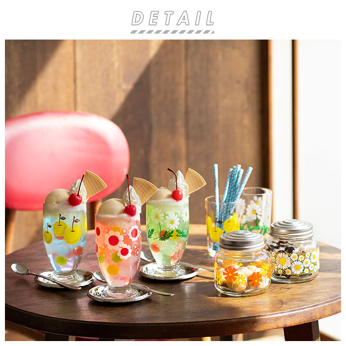 アデリアレトロ 通販 台付きグラス グラス おしゃれ コップ ガラス かわいい 昭和レトロ 食器 花柄プリント アンティーク風 ヴィンテージ風 夏 日本製 プリントグラス 可愛い 台所用品 backyard-10020464 BACKYARD FAMILY ママタウン サンプル画像2