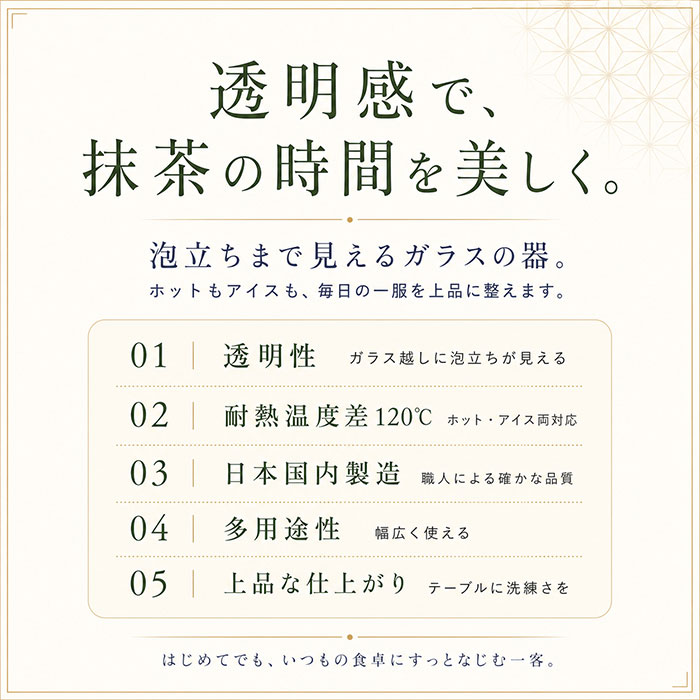抹茶碗 モダン 通販 日本製 抹茶茶碗 江戸硝子 耐熱ガラス 抹茶椀 ガラス茶碗 藍花 耐熱 お抹茶 道具 お茶 そば猪口 蕎麦猪口 そばちょこ 素麺 蕎麦 小鉢 器 甘味 お菓子 おしゃれ シンプル 和風 和室 来客 おもてなし 和食器 茶道具 お茶用品 backyard-10395576 BACKYARD FAMILY ママタウン サンプル画像3