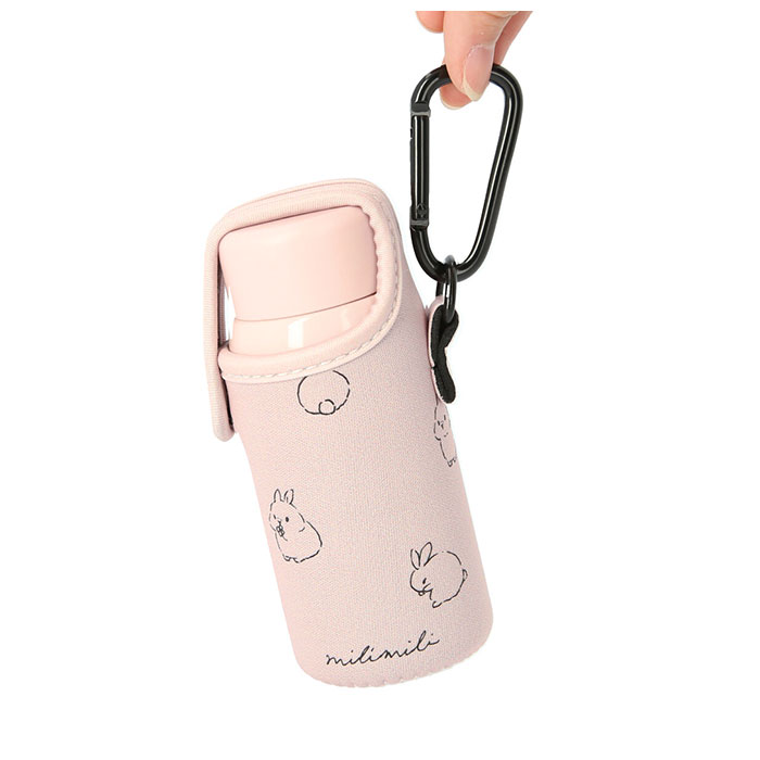 水筒 カバー 150ml 通販 ボトルケース ボトルホルダー カラビナ おしゃれ かわいい 携帯 持ち歩き 通学 通勤 お散歩 ウォーキング 水分補給 熱中症対策 milimili ミリミリ カラビナ付きミニボトルケースS 水筒用ボトルケース 水筒ケース お弁当グッズ