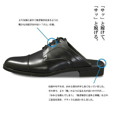 オフィス サンダル メンズ 通販 おしゃれ 黒 オフィスサンダル ビジネスサンダル 蒸れない 室内履き かかとなし サボ 社内履き ビジネスシューズ 紳士 合皮 ブラック フェイク レザー 父の日 プレゼント