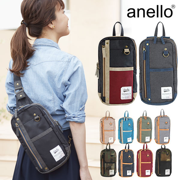 アネロ ボディバッグ anello AU-A0213 ショルダーバッグ ポリ キャンバス 定番 縦型 スクエア おしゃれ 軽い メッセンジャーバッグ 斜めがけ バッグ ワンショルダー レディース メンズ 迷彩 カモフラ ボディバック