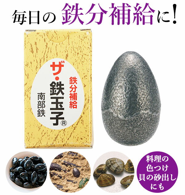 鉄玉子 通販 ザ・鉄玉子 南部鉄 鉄分補給 ザ鉄玉子 鉄卵 鉄たまご 南部鉄器 卵型 やかん 湯沸かし 鉄分不足 漬物 色出し 黒豆 ツヤ出し 貝 砂出し 色付...