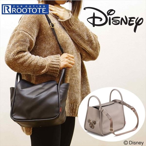 ルートート ディズニー 通販 レディース 斜めがけ ショルダーバッグ ブランド ROOTOTE ハンドバッグ 2way トート 大人 かわいい おしゃれ シンプル 合皮 フェイクレザー 通勤 通学 冬 秋冬 ハラコ風 エコファー おでかけ サブバッグ Disney DELI LT デリ 2way ミッキー-A