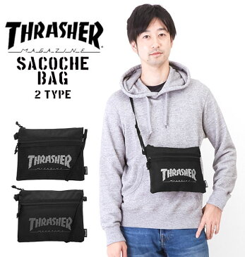 スラッシャー ショルダーバッグ 通販 サコッシュ メンズ ブランド オシャレ 小さめ 斜め掛け 軽量 軽い 斜めがけ ななめ掛け かっこいい シンプル マグロゴ THRASHER 旅行 おでかけ ママ サブバッグ アウトドア スポーツ 野外 フェス キッズ こども ミニショルダーバッグ