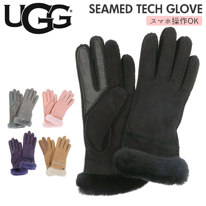 アグ オーストラリア　手袋（レディース） ugg レディース 手袋 定番 シームド テック グローブ SEAMED TECH GLOVE ブランド UGG アグ スマホ対応 革 撥水 はっ水 暖かい 防寒 おしゃれ シンプル 無地 上品 ファー シープスキン 誕生日 クリスマス 記念日 ギフト プレゼント