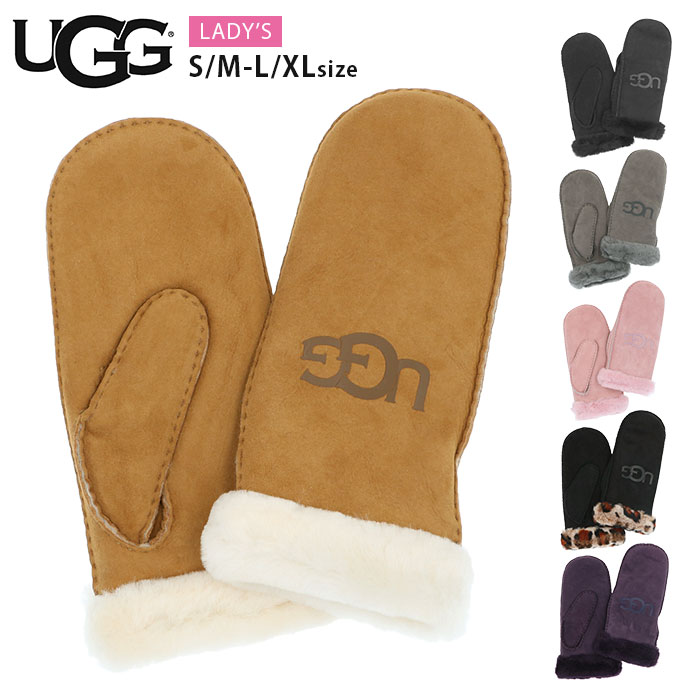 ugg レディース 手袋 定番 シープスキン ロゴ ミトン SHEEPSKIN LOGO MITTEN ブランド UGG アグ 革 撥水 はっ水 暖かい 防寒 おしゃれ シンプル かわいい 無地 上品 ファー 誕生日 クリスマス 記念日 ギフト プレゼント