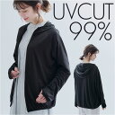 涼しい uv カット パーカー 通販 体型カバー涼やかUVパーカー レディース アウター トップス 羽織 薄手 接触冷感 ブラック 黒 体型カバー コンパクト ...