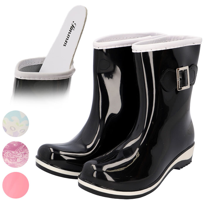 レインブーツ ショート レディース 通販 レインシューズ 長靴 レイン ブーツ ショートブーツ ミド ...