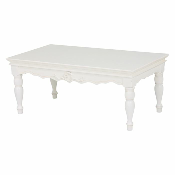 センターテーブル 白 通販 RT-1580 ハンプトンIIシリーズ ローテーブル ろくろ脚 木製 マホガニー おしゃれ 可愛い 大人かわいい 大人可愛い ホワイ...