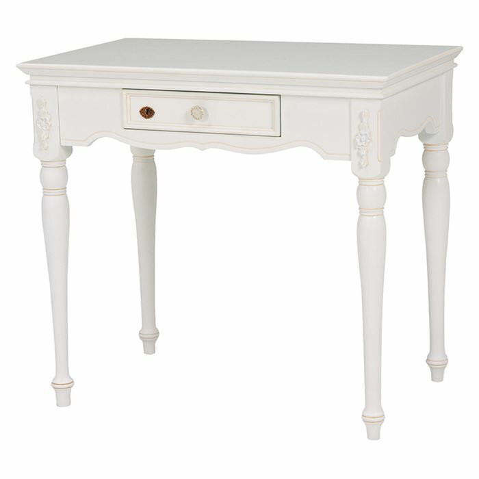 センターテーブル 白 通販 RT-1670 ハンプトンIIシリーズ テーブル 机 引き出し付き 鍵付き ろくろ脚 木製 マホガニー おしゃれ 可愛い 大人可愛い...