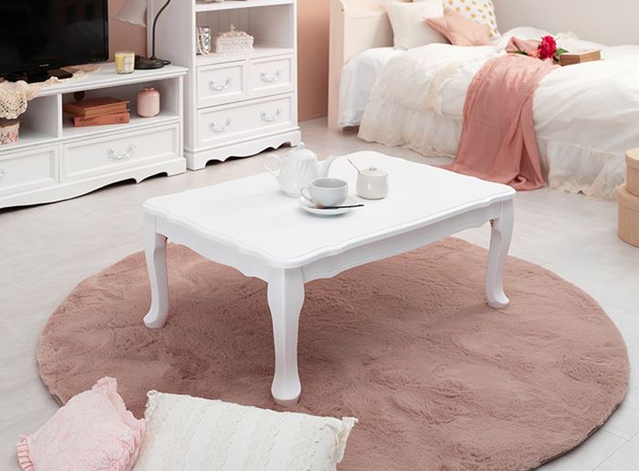 センターテーブル おしゃれ 通販 MT-7030WH フェミニンシリーズ 折れ脚テーブル 折りたたみテーブル 折り畳みテーブル テーブル 机 折りたたみ 長方形...