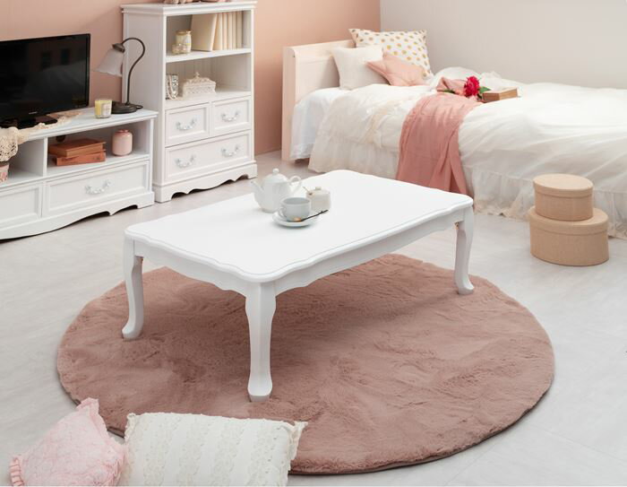 センターテーブル おしゃれ 通販 MT-7031WH フェミニンシリーズ 折れ脚テーブル 折りたたみテーブル 折り畳みテーブル テーブル 机 折りたたみ 長方形...