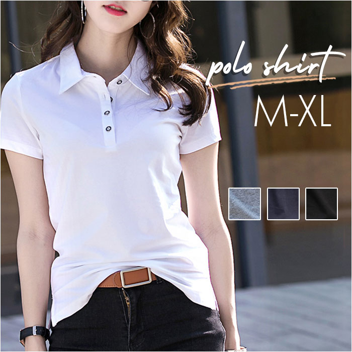 ポロシャツ レディース シンプル 通販 半袖 トップス おしゃれ プルオーバー 無地 ビジネス オフィス カジュアル 襟付き 春 夏 オフィスカジュアル 上品 きれいめ かわいい 大人 通勤 カットソー スポーツ ゴルフウェア スリム レディースファッション