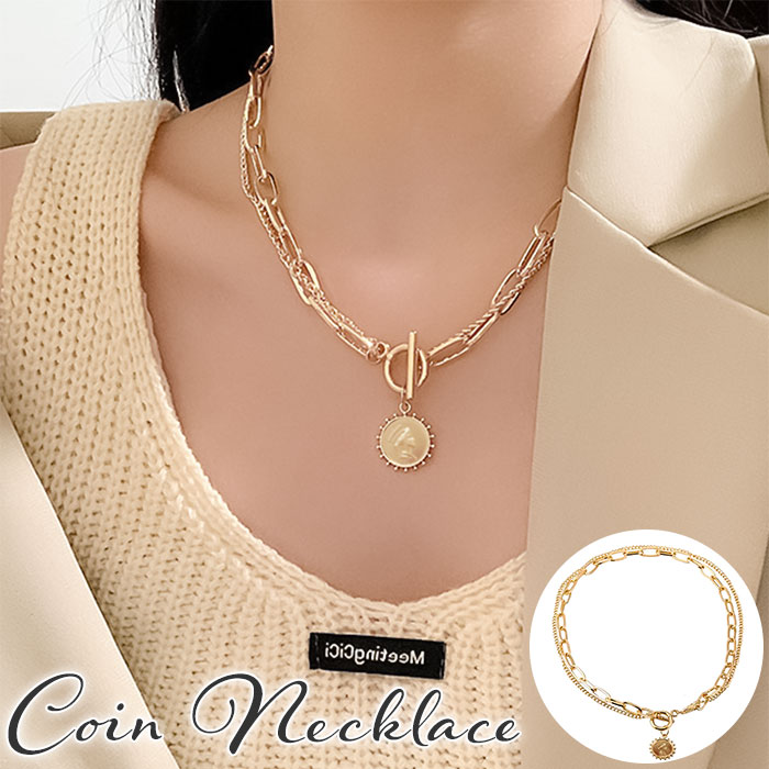 ネックレス レディース シンプル 通販 ペンダント ジュエリー コインネックレス レディースアクセサリー 大人 かわいい おしゃれ 可愛い オシャレ 大人っぽい ゴールド チェーンコインネックレス nec-036 ダイヤモンドハーツ Diamond Hearts