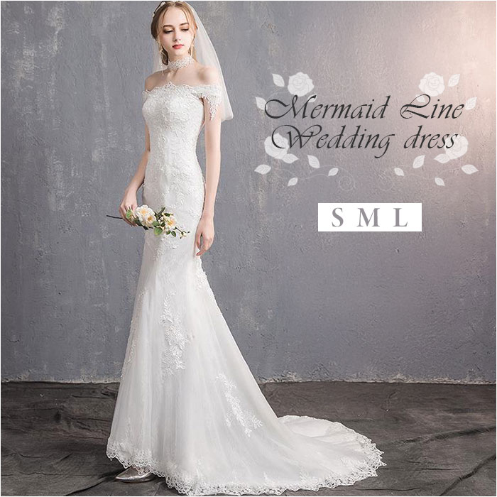 ウエディングドレス マーメイドライン 通販 マーメイド 白 ホワイト ウェディング ウエディング ブライダルドレス 2次会 前撮り 花嫁ドレス ドレス 花嫁 フォトウェディング ブライダル ドレス シンプル 刺繍 新婦 wedding dress 結婚式 披露宴