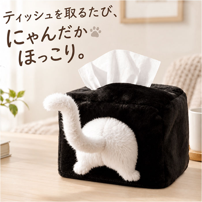 ティッシュケース 猫 かわいい 通販 ティッシュカバー おしゃれ おもしろグッズ 猫グッズ ねこ雑貨 ぬいぐるみ風 ふわふわ インテリア雑貨 車載用ティッシュケース 可愛い ネコ ねこ プチギフト 丸洗い可能 洗濯可能 ユニーク backyard-10418593 BACKYARD FAMILY ママタウン パッケージ画像