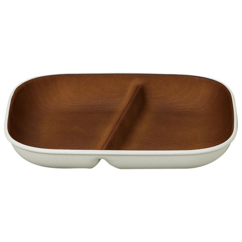 ワンプレート 皿 仕切り 通販 日本製 木目 長角仕切りプレート ランチプレート モーニングプレート 17×21.4×3cm カフェランチプレート 電子レンジ対応 食洗機対応 食器 軽い おしゃれ かわいい アウトドア カフェ キャンプ 正和