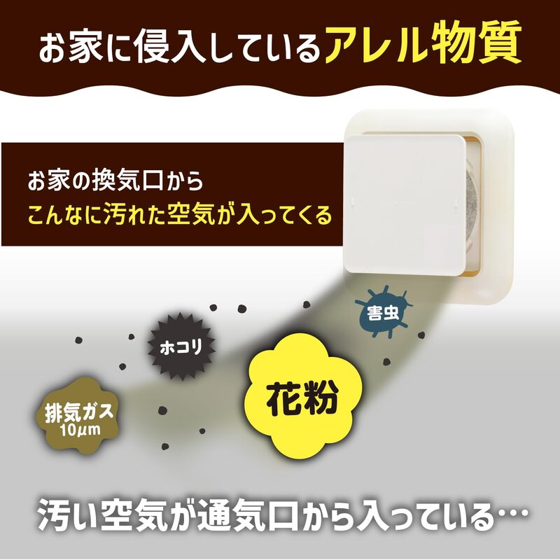 東洋アルミ アレルブロック通気口フィルター 約16cm×16cm 1枚入 室内フタ付き用 差し込みタイプ 花粉 虫対策 お掃除を簡単に フィルたん 換気扇 S5448 @zb badasai-10002548 BADASAI サンプル画像2