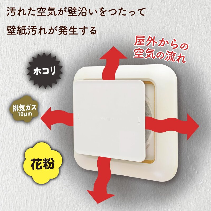 東洋アルミ アレルブロック通気口フィルター 約16cm×16cm 1枚入 室内フタ付き用 差し込みタイプ 花粉 虫対策 お掃除を簡単に フィルたん 換気扇 S5448 @zb badasai-10002548 BADASAI サンプル画像3