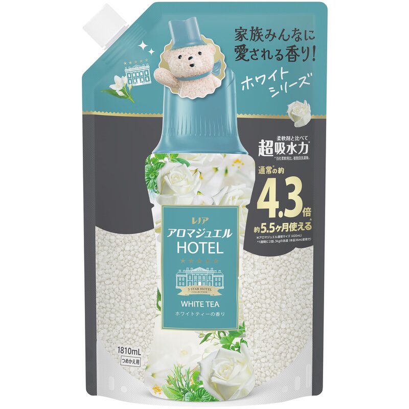 レノア アロマジュエル HOTEL お洗濯の香り付けビーズ ホワイトティーの香り 詰め替え 1810mL [大容量] 柔軟剤を一緒に使って効果長続き @zb badasai-10002739 BADASAI パッケージ画像
