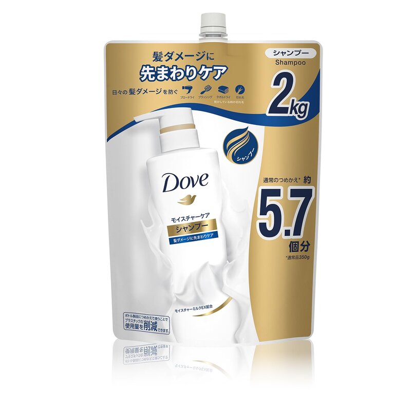 Dove (ダヴ) シャンプー 大容量 詰め替え 2kg モイスチャーケア Amazon.co.jp限定 @zb badasai-10002976 BADASAI パッケージ画像
