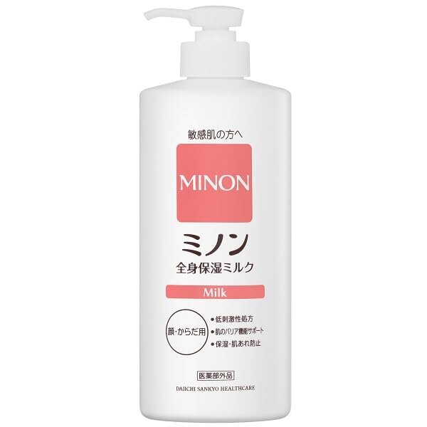 ミノン全身保湿ミルク 本体ボトル 400mL 大容量 ボディミルク 敏感肌 肌あれ防止 保湿 乾燥対策 弱酸性 低刺激性 【医薬部外品】 @zb badasai-10002985 BADASAI パッケージ画像