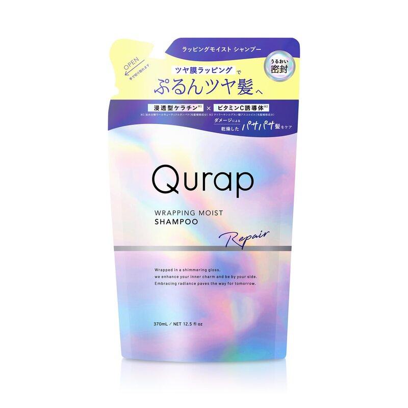Qurap キュラップ シャンプー 詰め替え ラッピングモイスト アミノ酸シャンプー ダメージケア @zb badasai-10003009 BADASAI パッケージ画像
