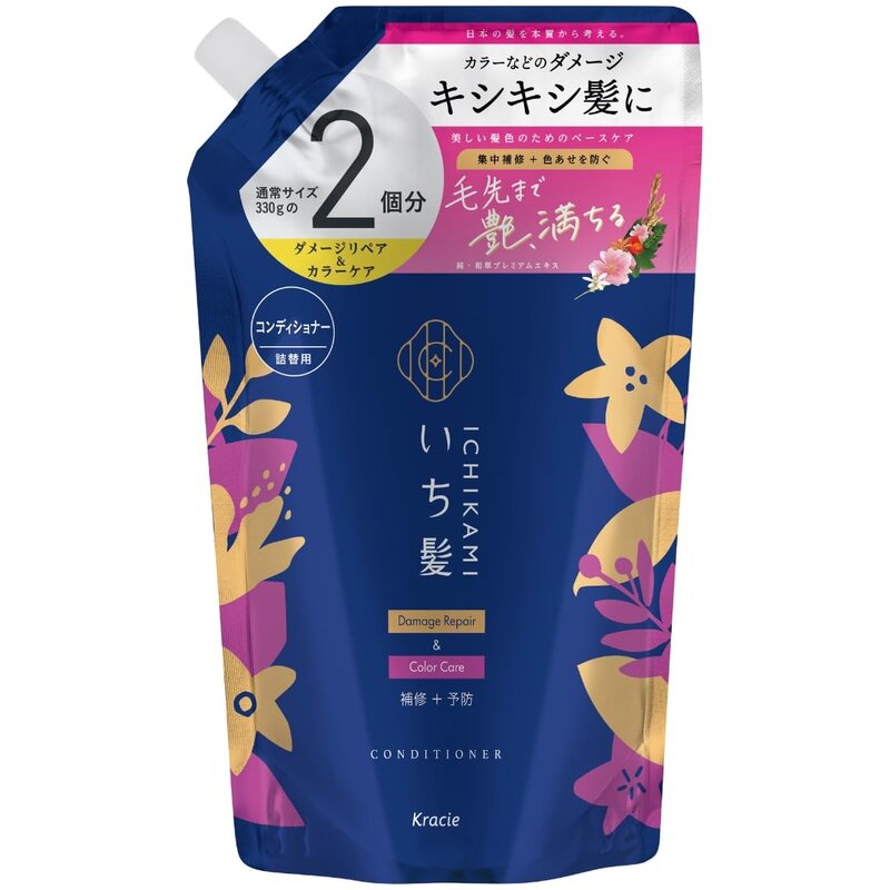 いち髪 ダメージリペア & カラーケア コンディショナー 大容量 詰め替え 660g ヘアケア ダメージケア 色落ち防止 メンズ badasai-10003011 BADASAI パッケージ画像