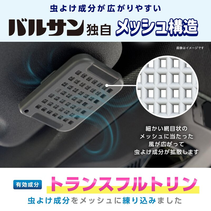 バルサン 車の 虫こないもん (効果約90日間) / 無臭タイプ/不快害虫用/サンバイザーにはさむだけのクリップタイプ @zb badasai-10002939 BADASAI サンプル画像3