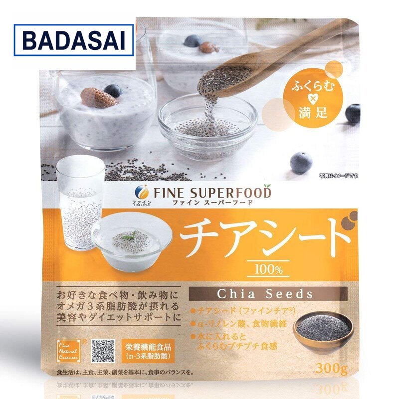 ファイン(FINE JAPAN) ファイン スーパーフード チアシード 300g 【栄養機能食品(n-3系脂肪酸)】オメガ3 α-リノレン酸 食物繊維 カルシウム グルコマンナン 残留農薬検査済 国内生産 @zb
