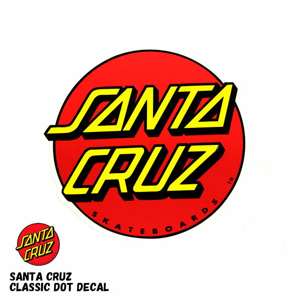 SANTACRUZ / サンタクルーズ ステッカー クラシックドット Classic Logo デカールスケートボード メンズファッション バッグ 小物 ブランド雑貨 車 バイク スーツケース スノーボード アメリカン ヘルメット スケボー BMX サーフボード