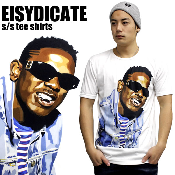 E1SYNDICATE イーワンシンジケート 半袖Tシャツ メンズ レディース ファッション ユニセックス Kendrick Lamar ケンドリック・ラマー 白 ホワイト 大きいサイズ アーティスト ヒップホップファッション ダンス 衣装