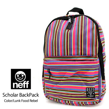 セール！！neff ネフ バックパック SCHOLAR BACKPACK JUNKFOOD REBEL 15P68001 鞄 リュック バックパック メンズ レディース かばん カラフル