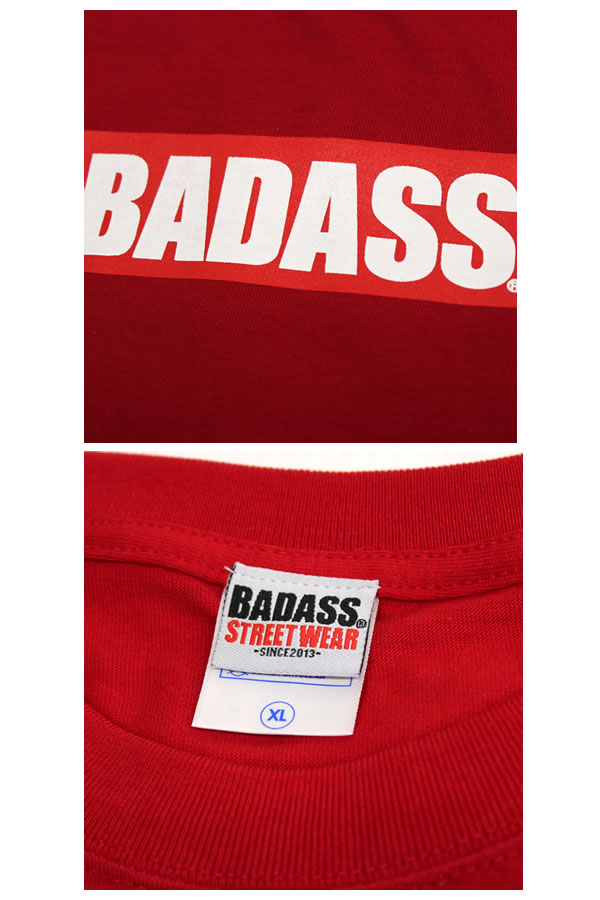 BADASS BOXロゴ ボックスロゴ バダス 半袖 Tシャツ メンズ レディース レッド 赤 メンズ スケート ストリート スノーボード ダンス　メンズ スポーツ ストリート系 HIPHOP ダンス 衣装 ペアルック