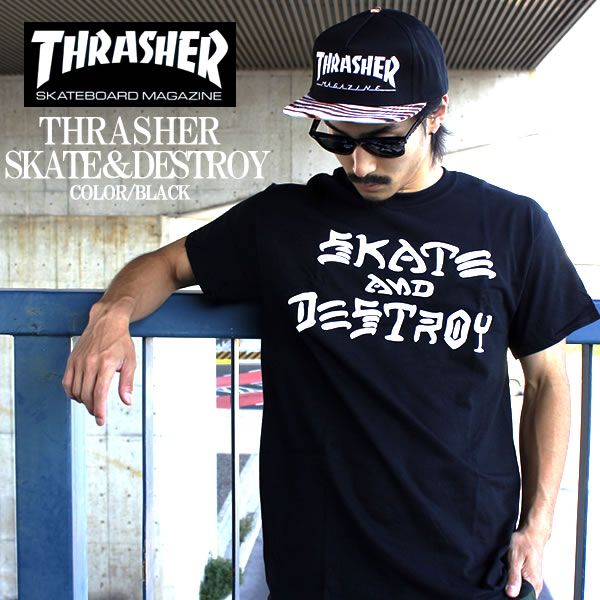 THRASHER スラッシャー 半袖Tシャツ SKATEGOAT S/S Tシャツ ホワイト メンズ レディース 大きいサイズ 無地 スウェット すらっしゃー ストリート系 ファッション スケーター スノーボード HIPHOP b系 ダンス 衣装