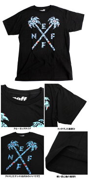 【即日発送】neff ネフ 半袖Tシャツ CROSSED PALM TEE 16P29010 ブラック 黒 大きいサイズ ヤシの木 ロゴ シンプル サーフ ストリート系 メンズファッション スノボ スケボー サーフィン ウェア 夏 あす楽