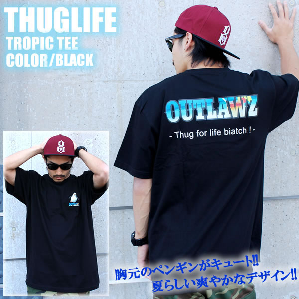 THUGLIFE サグライフ 半袖Tシャツ トロピックティー TROPIC TEE ブラック 黒 LA ストリート ワーク リ..