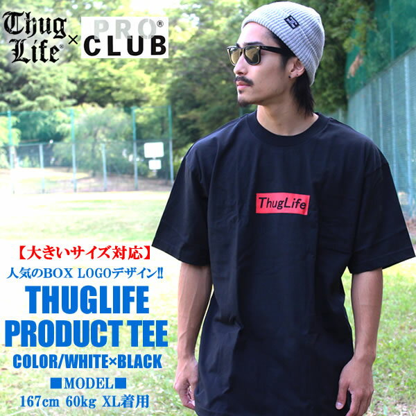 THUGLIFE サグライフ 半袖Tシャツ THUG PRODUCT TEE 黒×赤 ダンス衣装 アウトロー メンズ ファッション クルーネック ロンティ ロンT アメカジ 丈夫 プロクラブ proclub 大きいサイズ トップス ロゴ 春 夏 秋 冬