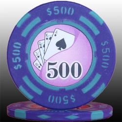  フォースポット ポーカーチップ （500＄）20枚セット - カジノ 、 ポーカー 用 クレイチップ　フォースポットチップ