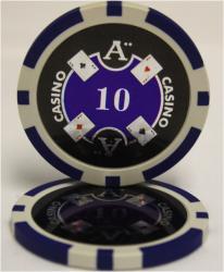 QuattroAssiクアトロアッシーポーカーチップ青＜25枚セット＞—ポーカーチップ、カジノ用品　クレイチップ