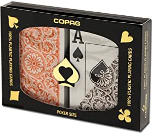 トランプ ポーカー 1番人気 COPAG コパッグ1546 オレンジ ブラウン ポーカーサイズ ジャンボフェイス コパッグ テキサスホールデム トランプ ポーカートランプ テキサスホールデム ポーカートーナメント ゲームトランプ プラスチック