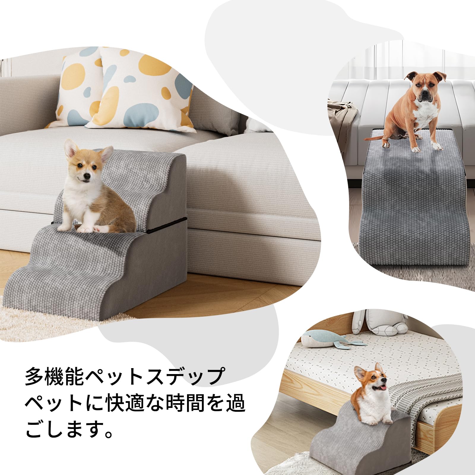 くらしのBADUSのBADUS ペット用品 猫ベッド ペットベッド 猫用ハンモック 取り付けやすい くつろぎスペース 室内用 省スペース 4段 窓辺 ベッド横 リビング 室内飼い 猫が休みやすい場所を作れる お手入れしやすい｜アングル2