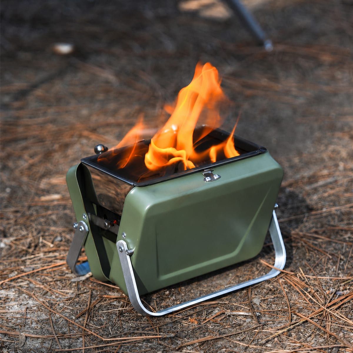 BADUS 焚き火台 キャンプストーブ ソロストーブ 薪ストーブ 小型コンロ 折りたたみ式 アウトドアコンロ BBQグリル 直火調理 キャンプ ソロキャンプ 登山 釣り 防災 コンパクト収納 持ち運びやすい