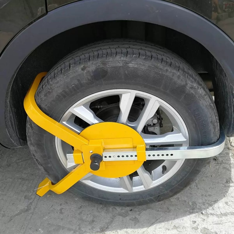 BADUS タイヤクランプロック 車輪固定ロック 13-15インチ対応 イエロー 単品