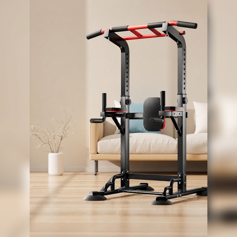 BADUS チンニングスタンド ぶら下がり器 懸垂スタンド 室内用 高さ調整 170-210cm ディップススタンド ブラック ホワイト ホームジム
